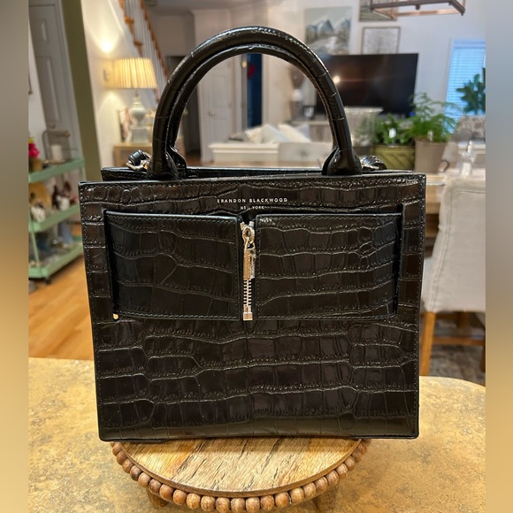 Brandon Blackwood Handbags - Brandon Blackwood Medium Kuei Croc Embossed Bag